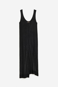 H&M Asymmetrisches Feinstrick-Kleid Schwarz, Alltagskleider in Größe XS. Farbe: Black