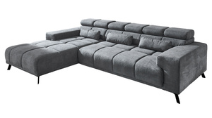 Ecksofa grau microfaser 285 x 200 cm - SPEED