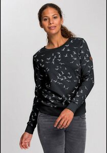 KangaROOS Sweatshirt mit modischem Minimal-Allover-Print, Schwarz