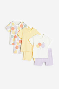 H&M 3er-Pack Schlafanzüge Flieder/Obst, Pyjamas in Größe 50. Farbe: Lilac/fruit