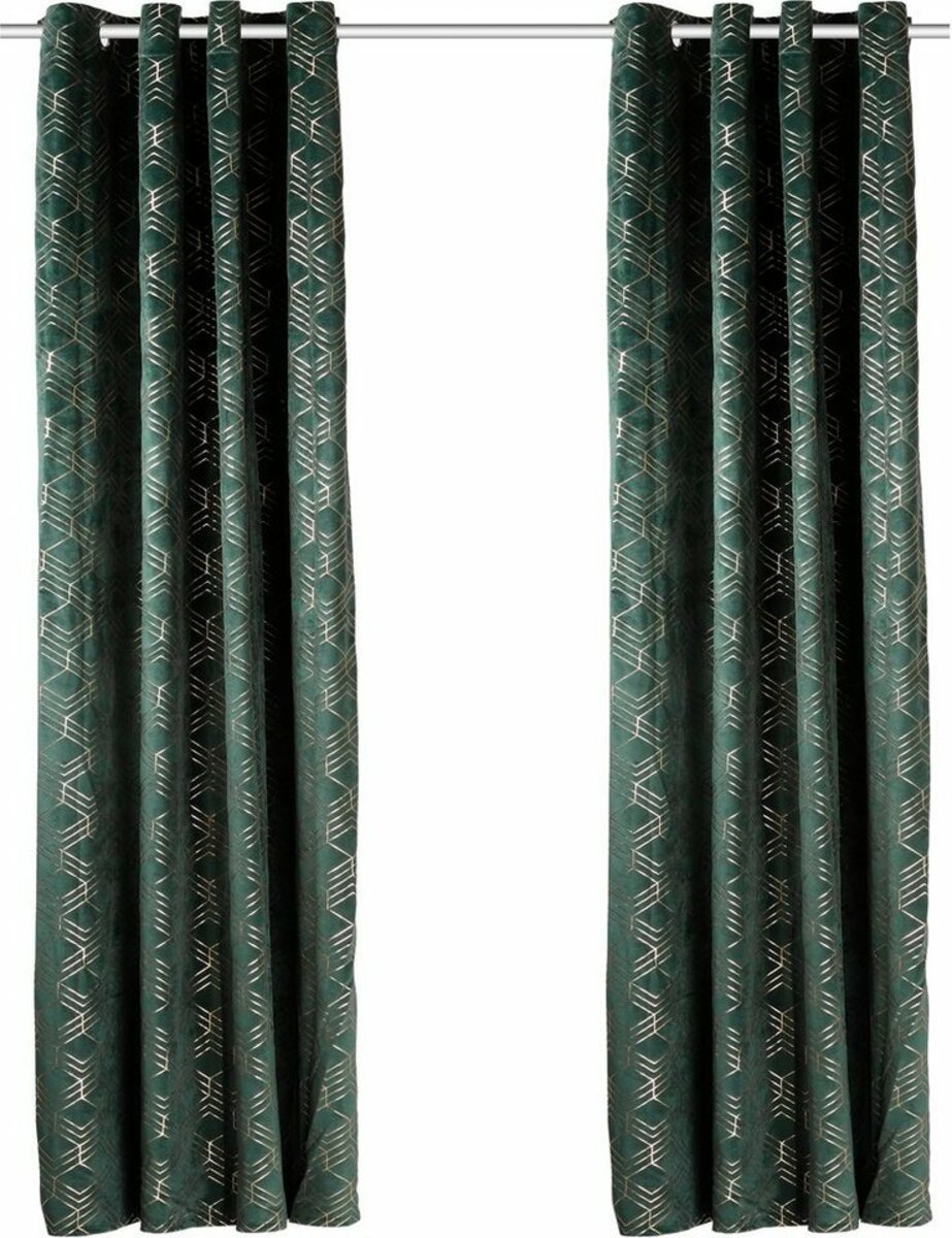 Bild 1 von Vorhang Velvet Foil, my home, Ösen (2 St), blickdicht, Samt, Grün