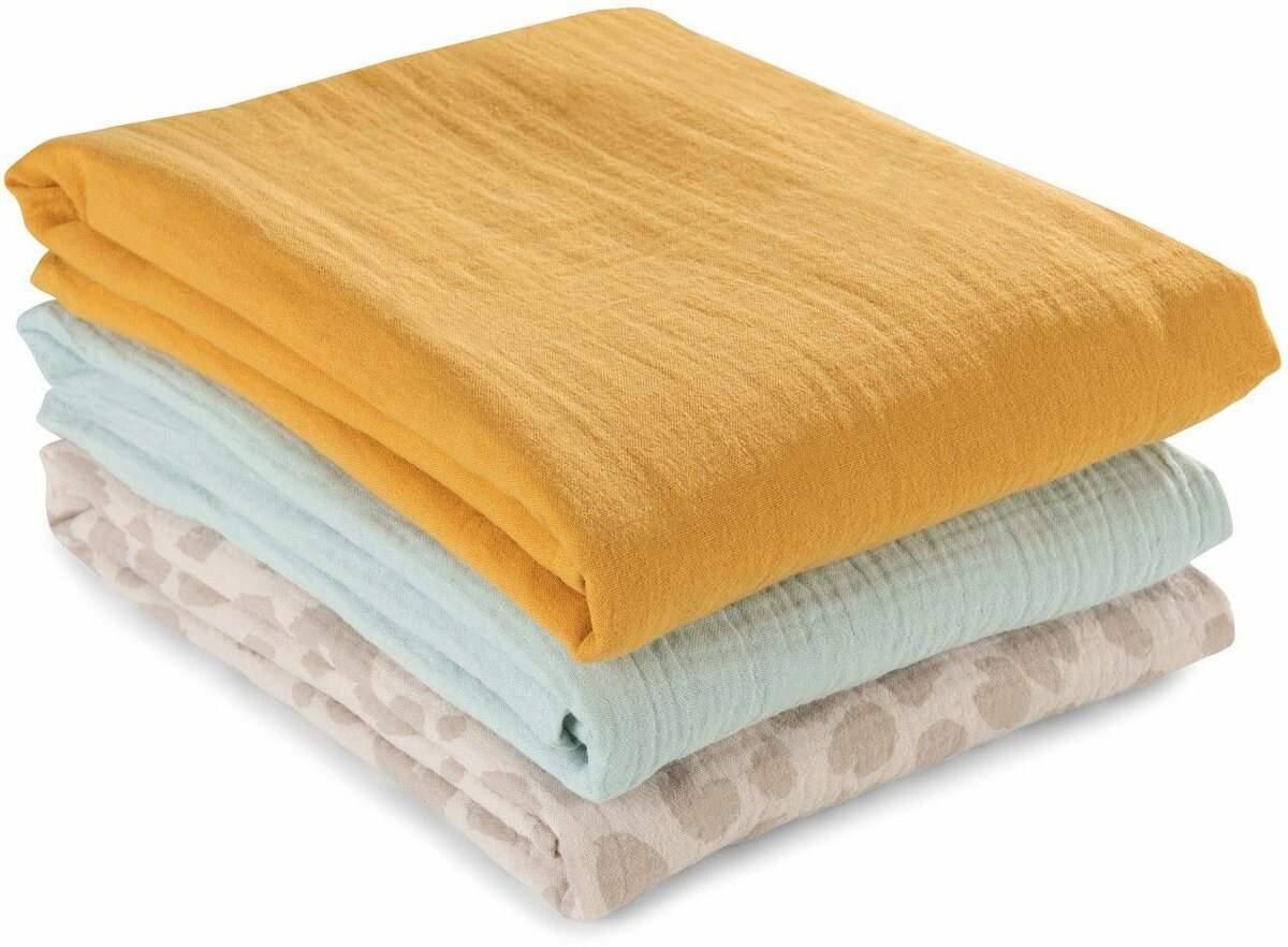 Bild 1 von Hauck Stoffwindeln Mulltücher-Set Cuddle N Clean (Set, 3-St), Bunt|gelb|grau