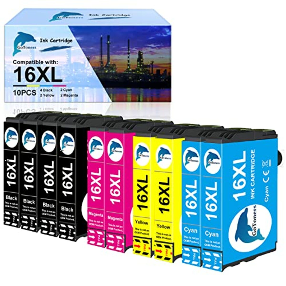 Bild 1 von GoToners 16XL Druckerpatronen Kompatibel für Epson 16 XL Patronen für Workforce WF-2760 WF-2630 WF-2510 WF-2660 WF-2750 WF-2650 WF-2540 WF-2530 WF-2520 WF-2010 (10er Pack)