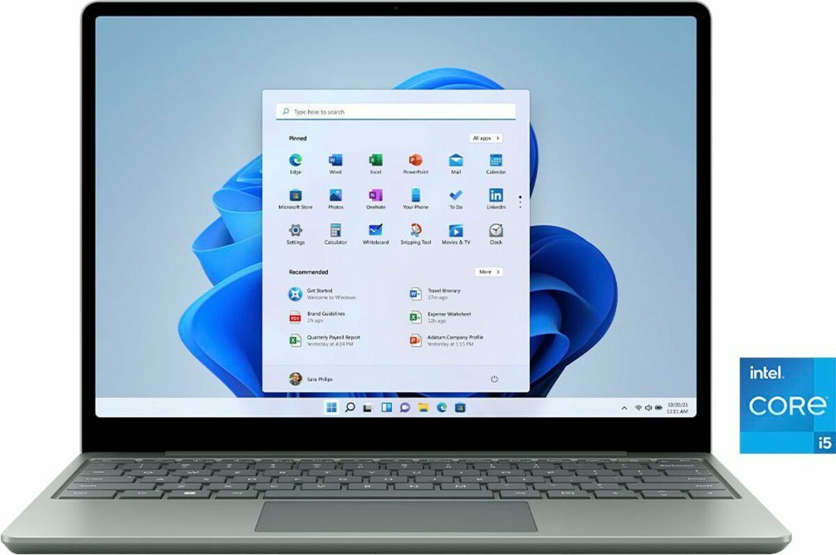 Bild 1 von Microsoft Surface Laptop Go 2 Notebook (31,5 cm/12,4 Zoll, Intel Core i5 1135G7, Iris Xe Graphics, 256 GB SSD), Grün