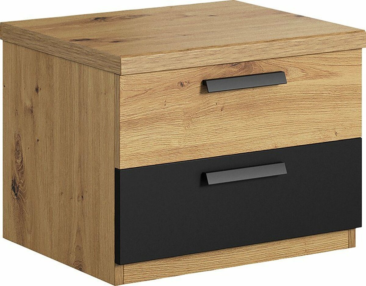 Bild 1 von Helvetia Nachtkommode Sigma, mit 2 Schubladen, Beige|schwarz