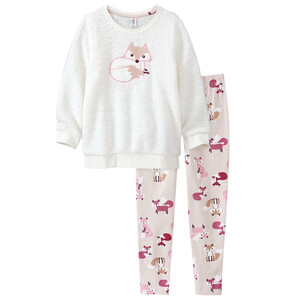 Mädchen Schlafanzug mit Fuchs-Motiv CREME
