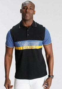 DELMAO Poloshirt mit modischem Streifenprint- NEUE MARKE!, Blau|gelb|schwarz