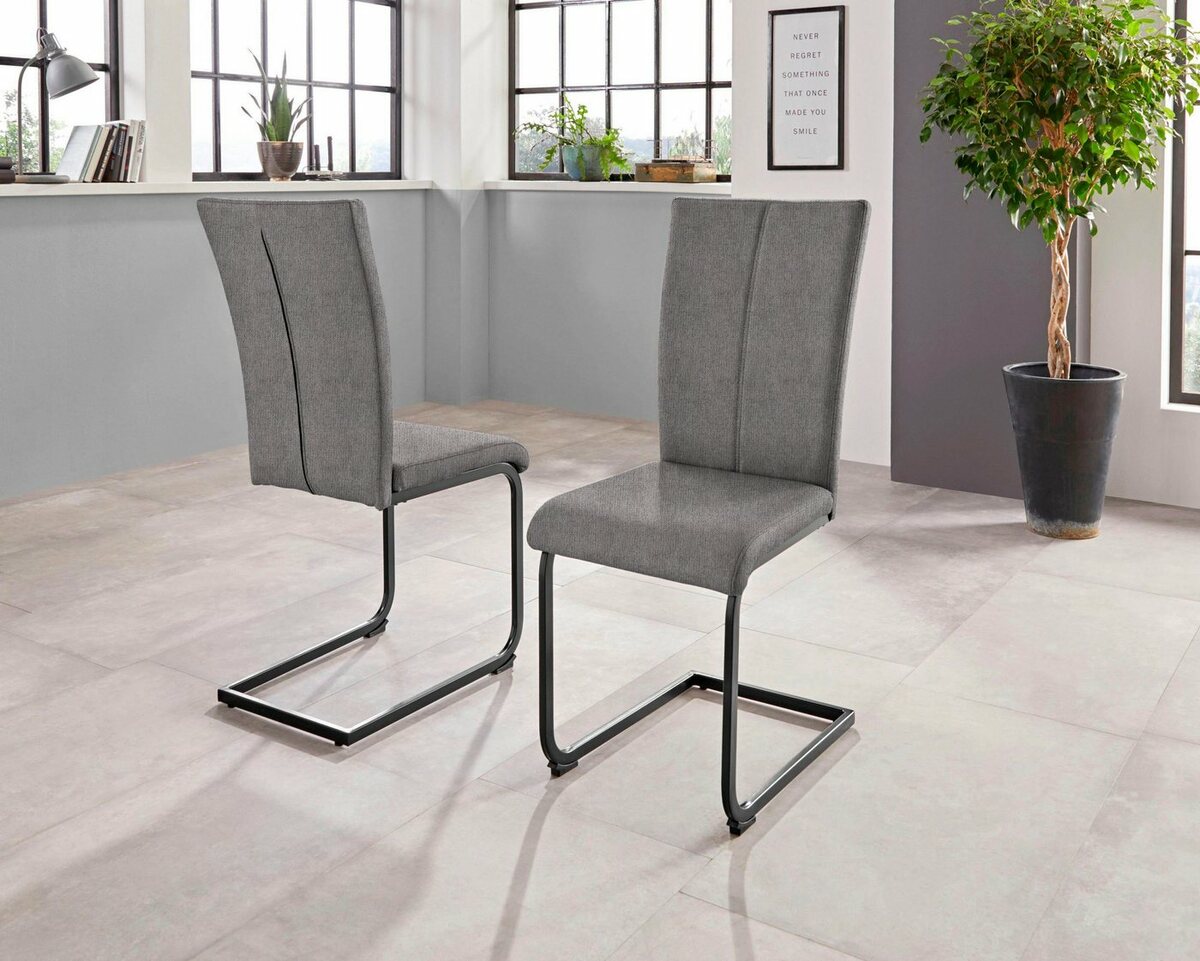 Bild 1 von Home affaire Freischwinger Oliver (Set, 2 St), Stuhl belastbar bis 120 Kg, Schwarz