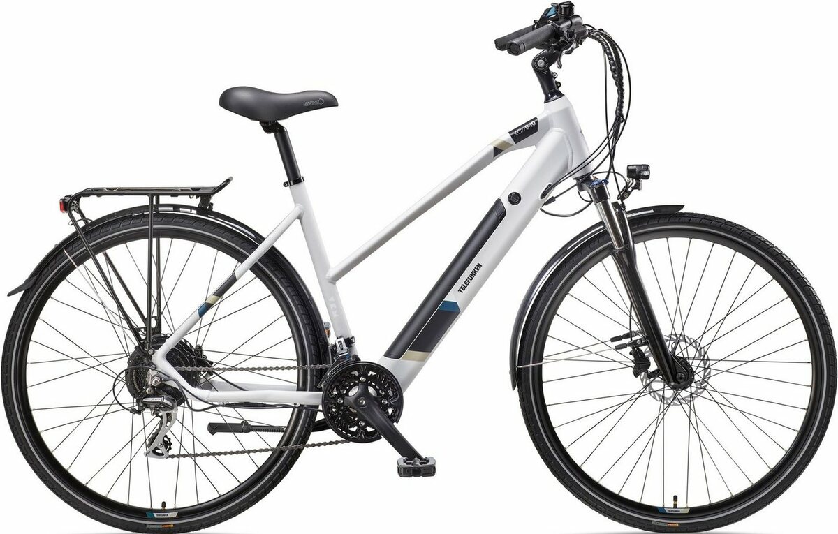 Bild 1 von Telefunken E-Bike Expedition XC940, 24 Gang Shimano Acera Schaltwerk, Kettenschaltung, Heckmotor, 417,6 Wh Akku, Grau