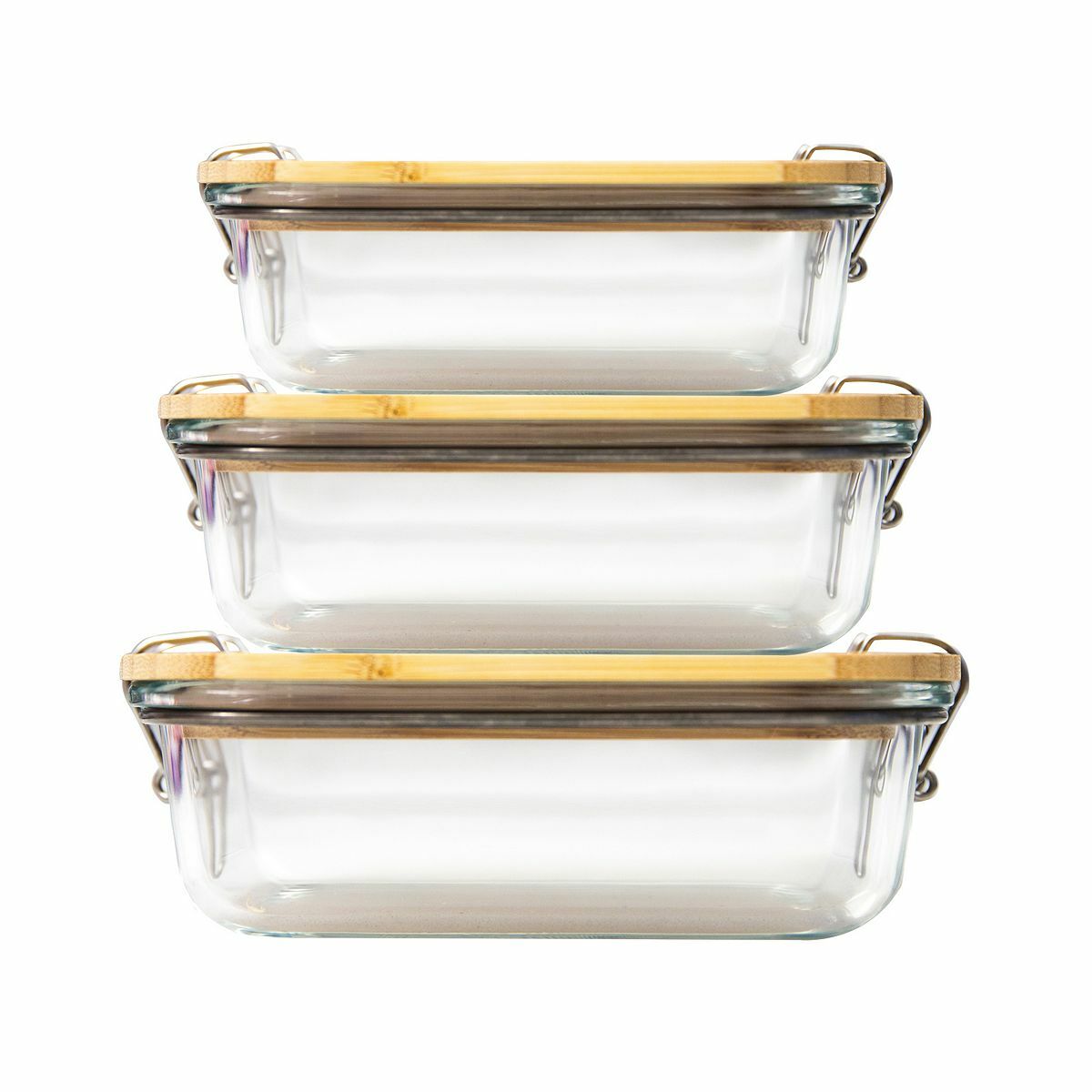 Bild 1 von JUST VEGAN Glasdosen-Set 3tlg., 370-1040ml Bambusdeckel Klick-Verschluss