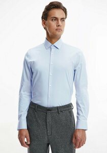 Calvin Klein Businesshemd POPLIN STRETCH SLIM SHIRT mit Kentkragen, Blau