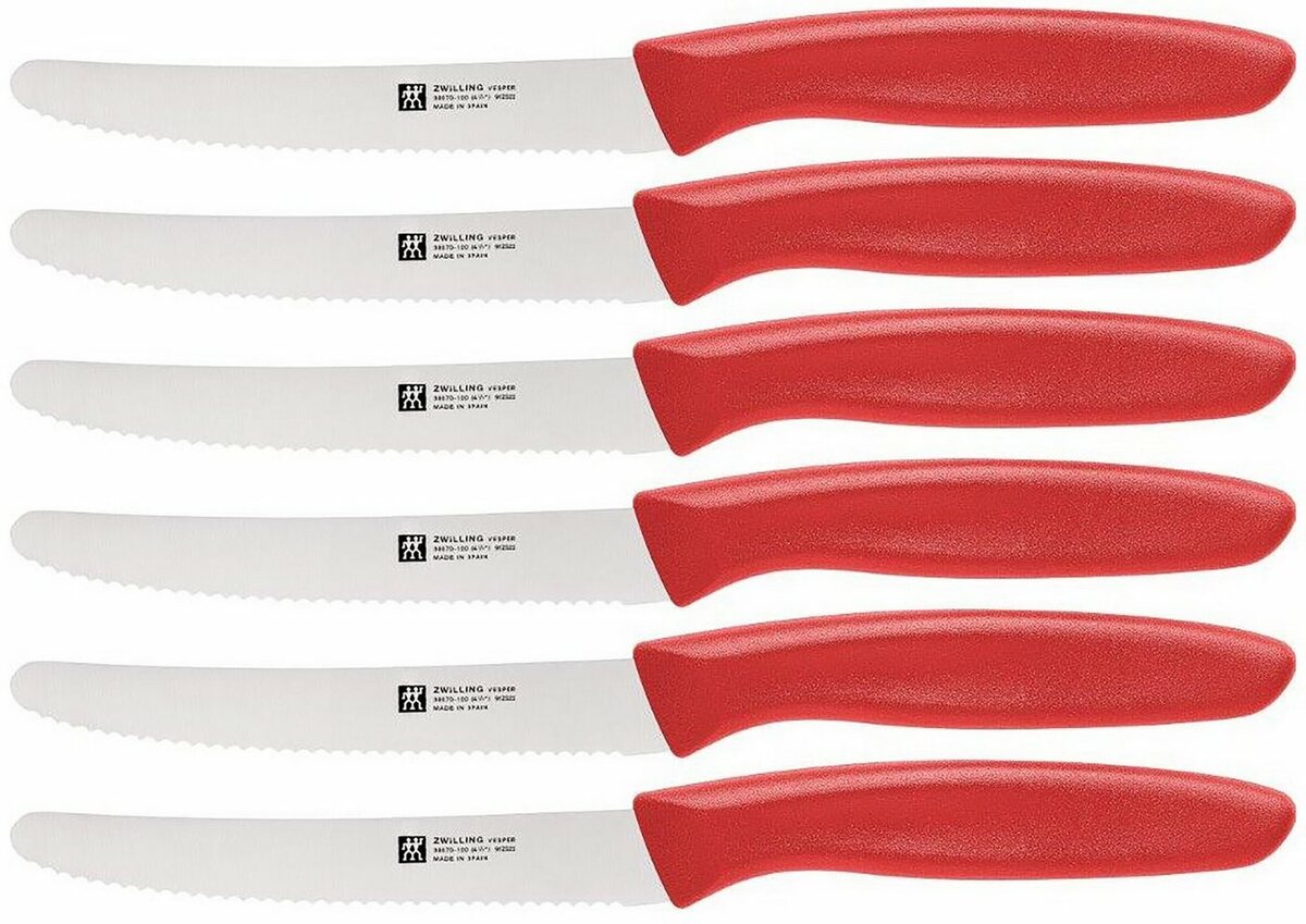 Bild 1 von Zwilling Besteck-Set Twin Grip, (Frühstücksmesser),FRIODUR-Klinge,langanhaltende Schärfe,6tlg., Rot