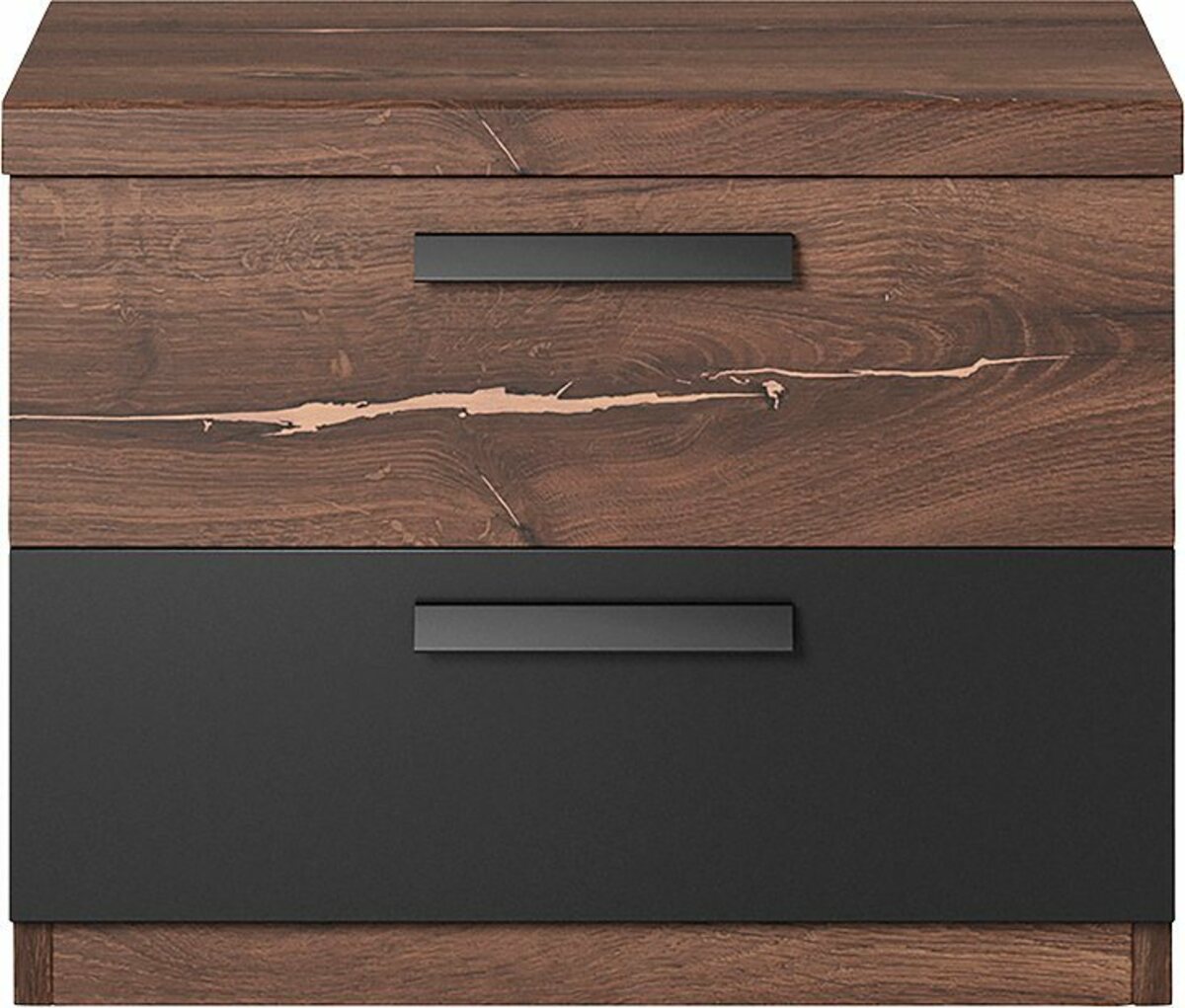 Bild 1 von Helvetia Nachtkommode Sigma, mit 2 Schubladen, Braun|schwarz