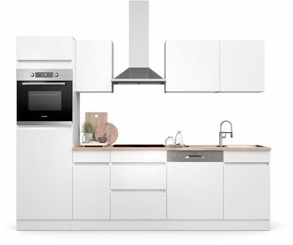 Bild 1 von OPTIFIT Küche Safeli, Breite 270 cm, wahlweise mit oder ohne Hanseatic-E-Geräte, Weiß