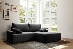 Exxpo - sofa fashion Ecksofa Orinoko, inklusive Bettfunktion und Bettkasten in verschiedenen Cord-Farben, Grau