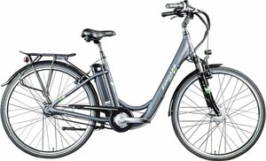 Zündapp E-Bike Green 3.7, 7 Gang, Nabenschaltung, Frontmotor, 374 Wh Akku, Grau