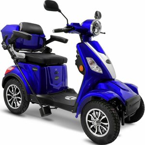 Rolektro Elektromobil Rolektro E-Quad 25 V.3, Lithium Akku, 25 km/h, (mit Topcase), Blau