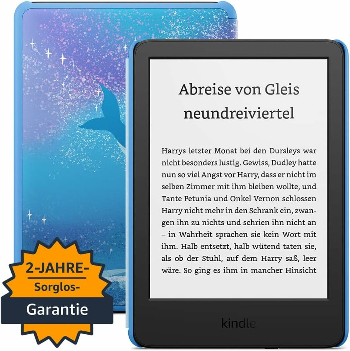 Bild 1 von Kindle Kids (2022) – Mit Zugriff auf über tausend Bücher, Hülle und 2 Jahren Sorglos-Garantie – Weltraumwal-Design