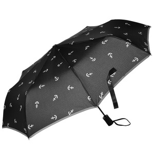Regenschirm mit Reflektoren SCHWARZ