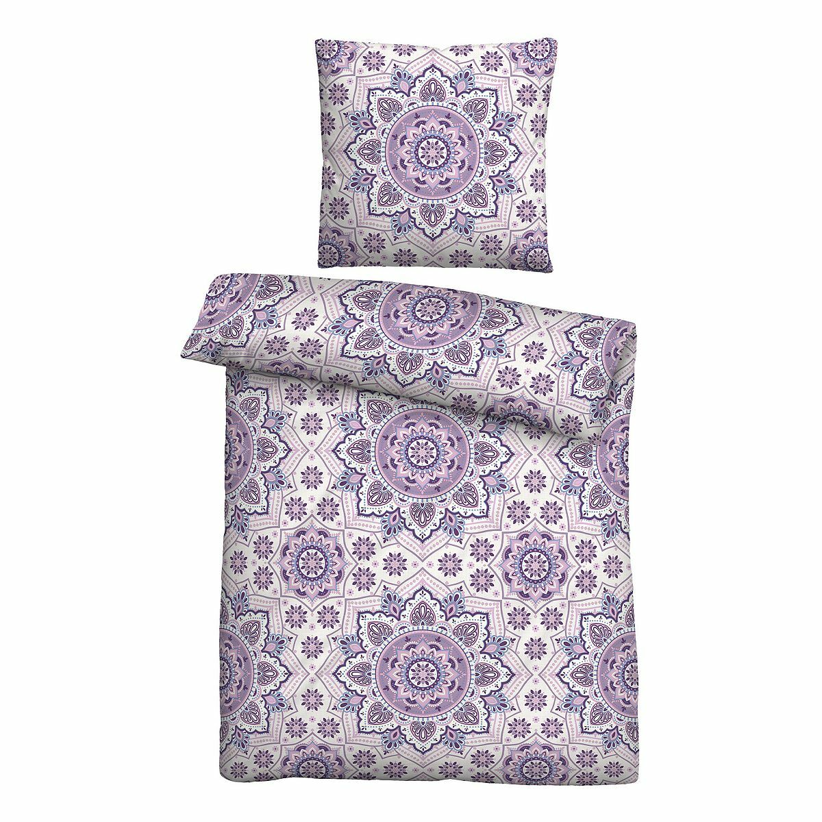 Bild 1 von biberna® Bettwäsche Ornamente Baumwoll Feinbiber Einzelbett, 2tlg.