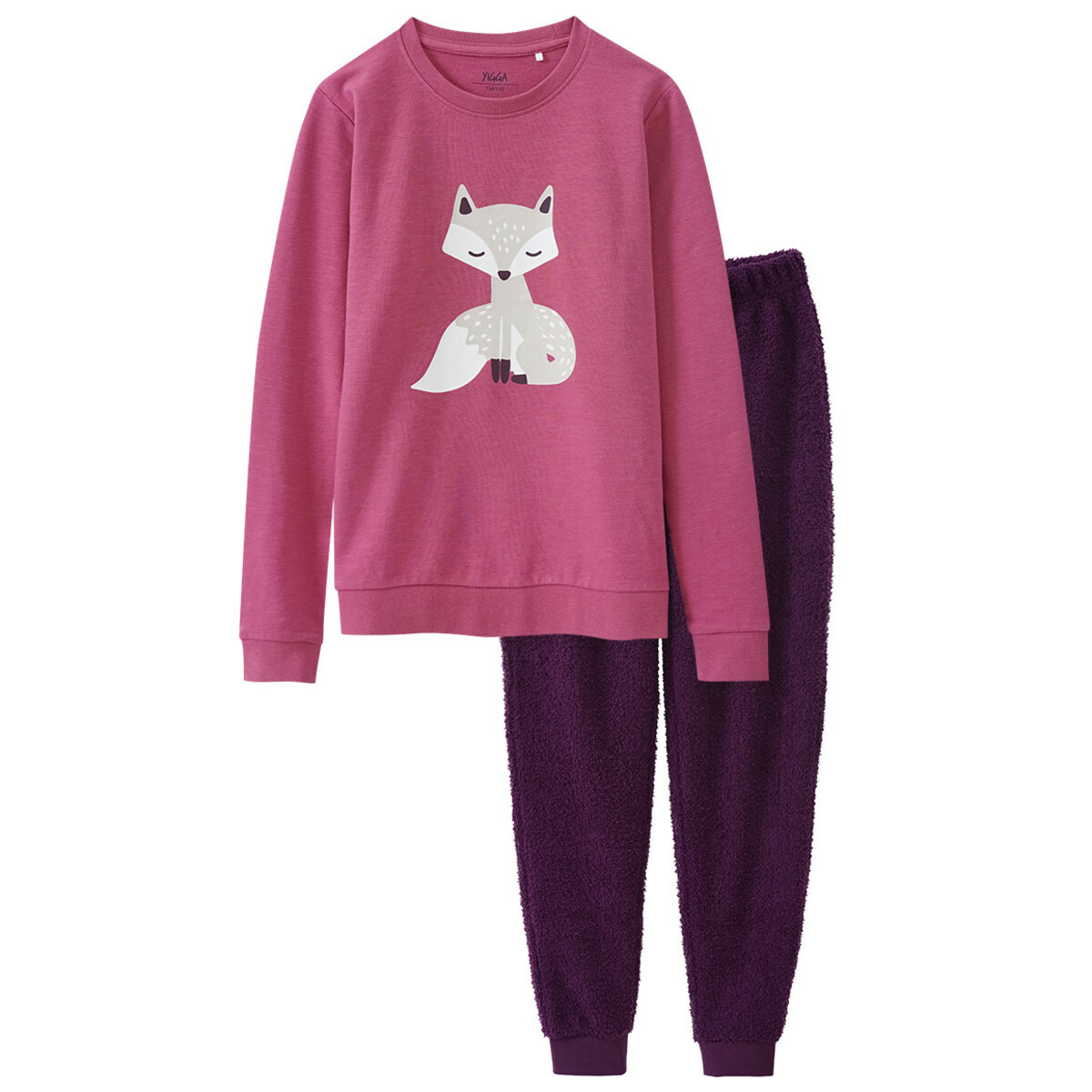 Bild 1 von Mädchen Schlafanzug mit Fuchs-Motiv HIMBEER / VIOLETT
