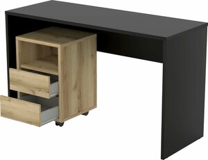 Helvetia Büro-Set Agapi, (Set, 2-St), bestehend aus Schreibtisch und Rollcontainer im modernen Design, Schwarz