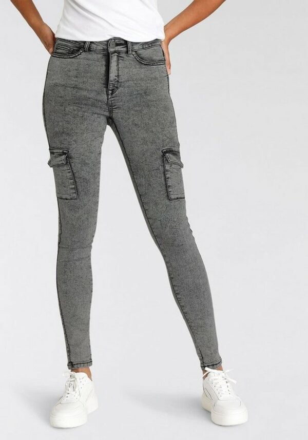 Bild 1 von Arizona Skinny-fit-Jeans Ultra Stretch High Waist mit Cargotaschen, Grau