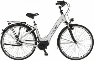 FISCHER Fahrrad E-Bike CITA 5.0i - Sondermodell 504 44, 7 Gang Shimano NEXUS Schaltwerk, Mittelmotor, 504 Wh Akku, Silberfarben