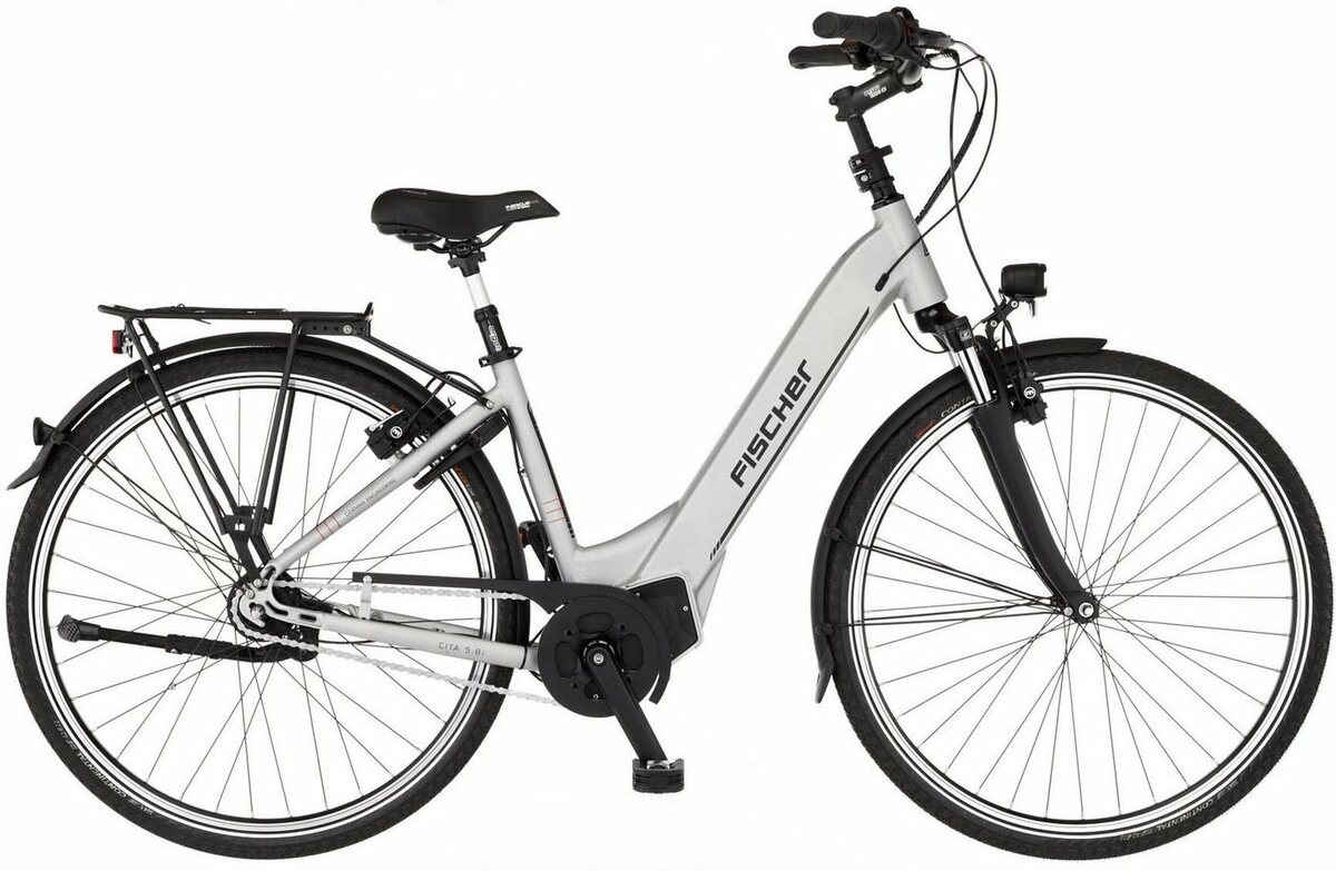 Bild 1 von FISCHER Fahrrad E-Bike CITA 5.0i - Sondermodell 504 44, 7 Gang Shimano NEXUS Schaltwerk, Mittelmotor, 504 Wh Akku, Silberfarben