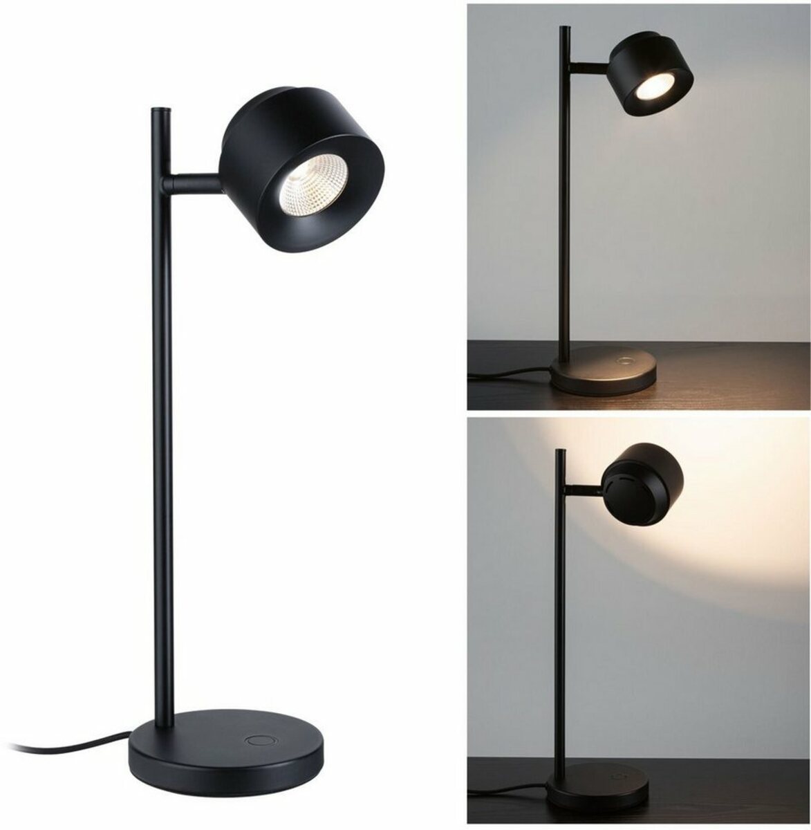 Bild 1 von Paulmann Tischleuchte Puric Pane, LED fest integriert, Warmweiß, LED, dimmbar, Schwarz, Aluminium, Schwarz