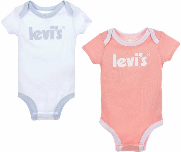 Bild 1 von Levi's® Kids Kurzarmbody (Set, 2-tlg) UNISEX, Blau|rosa|weiß