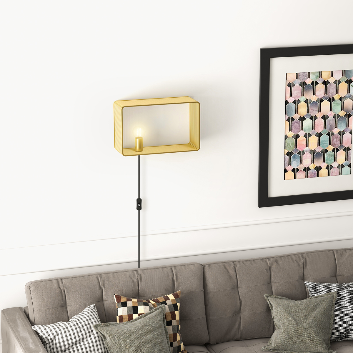 Bild 2 von HOMCOM Wandleuchte, 40 W Wandlampe, Flurlampe, Wandbeleuchtung mit Kippschalter