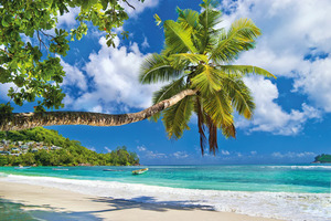 Papermoon Fototapete "Seychelles Palm Beach"