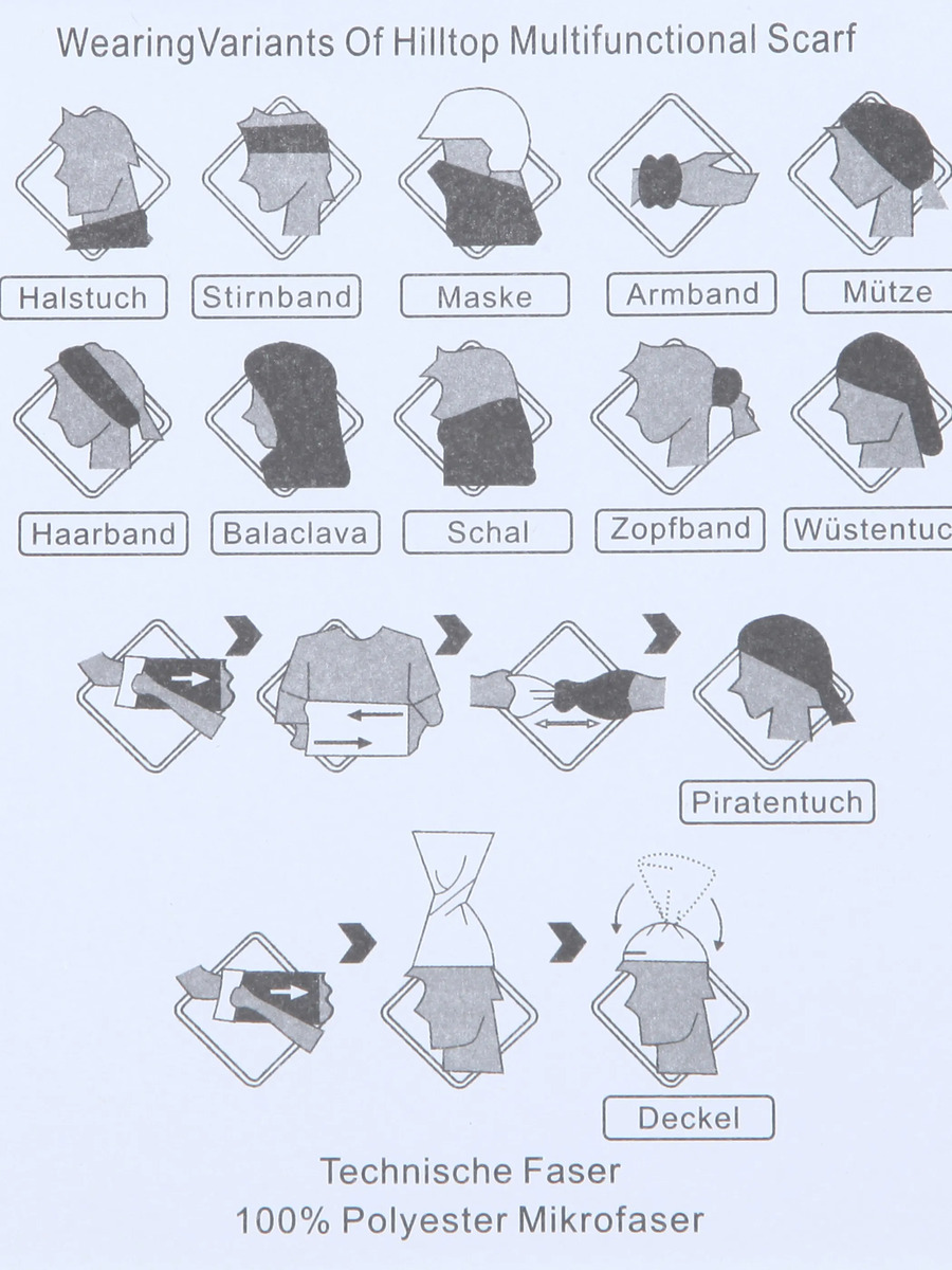 Bild 3 von Damen Bandana Multifunktionstuch
                 
                                                        Schwarz