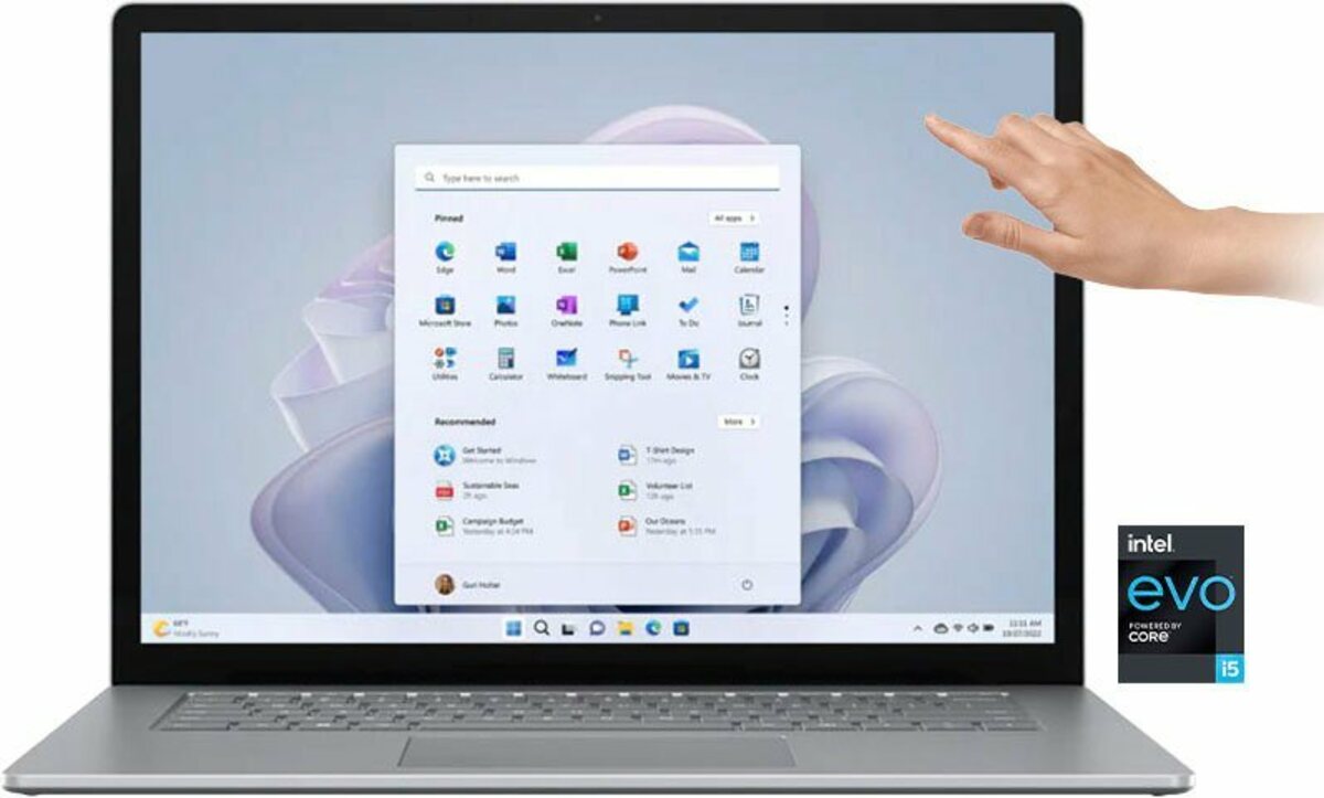 Bild 1 von Microsoft Surface Laptop 5 Notebook (34,29 cm/13,5 Zoll, Intel Core i5 1235U, Iris Xe Graphics, 512 GB SSD), Grau