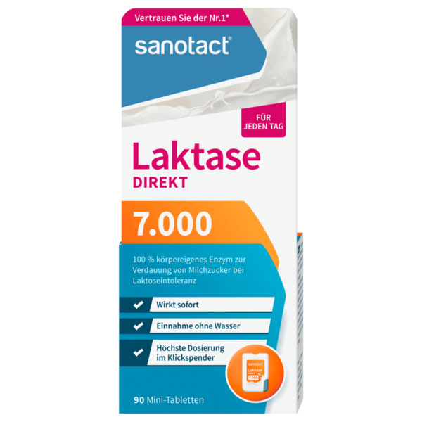 Bild 1 von sanotact Laktase Direkt 7.000 FCC 90 Mini-Tabletten