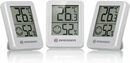 Bild 1 von Bresser 3er Set Thermometer Hygrometer - Digitales Raumthermometer für Kontrolle Innenraum Luftfeuchtigkeit, Kühlschrankgeeignet, Wandmontage und Magnet, Schimmelvorbeugung - Indikator Smiley, Weiß