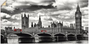 Artland Wandbild "London Westminster Bridge & Red Buses", Großbritannien, (1 St.), als Alubild, Leinwandbild, Wandaufkleber oder Poster in versch. Größen