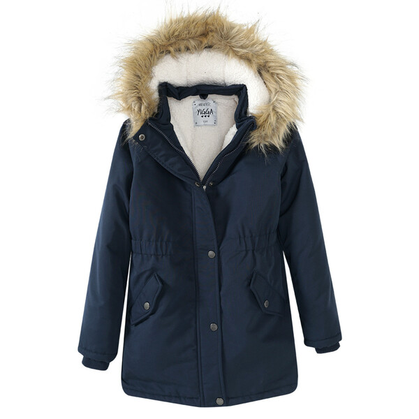 Bild 1 von Mädchen Parka mit Fellimitat DUNKELBLAU