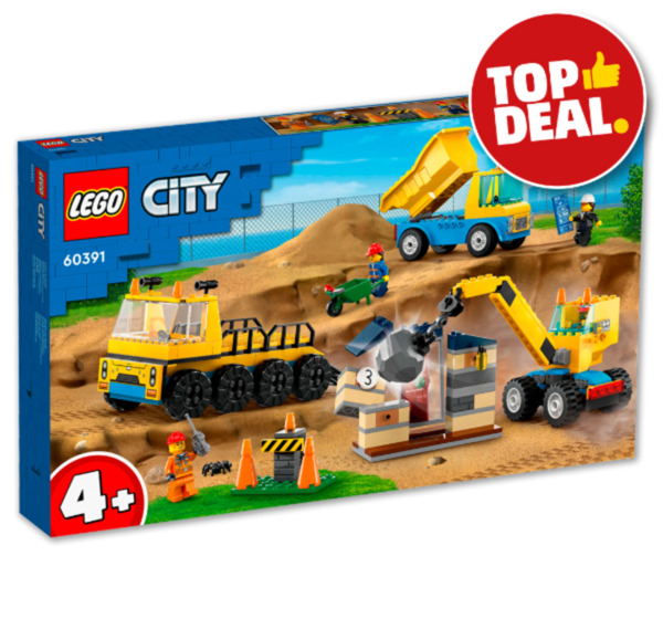 Bild 1 von 60391 LEGO® City Baufahrzeuge und Kran mit Abrissbirne*