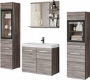 Bild 1 von Welltime Badmöbel-Set ARONA, (Komplett-Set, 4-St., mit Waschbecken), Waschtisch inkl. Waschbecken, Badschrank, Hochschrank, Spiegel, Grau