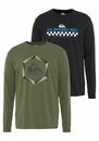 Bild 1 von Quiksilver Langarmshirt Herren Doppelpack mit Logodruck (Packung, 2-tlg), Grün|schwarz