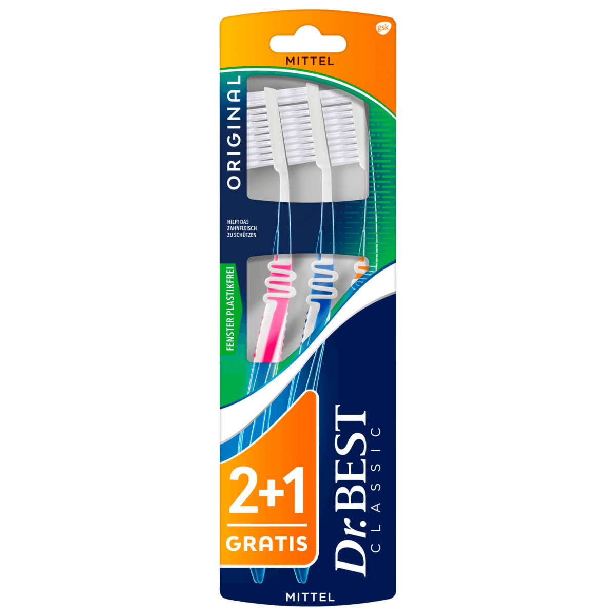 Bild 1 von Dr. Best Zahnbürste Original Mittel 2+1 Stück