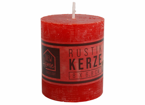 Bild 1 von Kerze Rustikal 68x80mm Rot