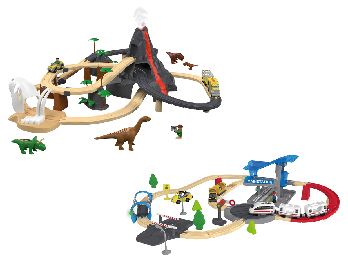 Bild 1 von Playtive Eisenbahn-Set City-Express / Dinoland, aus Buchenholz