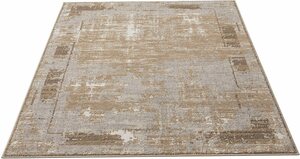 Teppich Hamsa, Leonique, rechteckig, Höhe: 9 mm, dezenter Glanz, Schrumpf-Garn-Effekt, im Vintage-Look, dichte Qualität, Braun