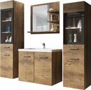 Bild 1 von Welltime Badmöbel-Set ARONA, (Komplett-Set, 4-St., mit Waschbecken), Waschtisch inkl. Waschbecken, Badschrank, Hochschrank, Spiegel, Beige