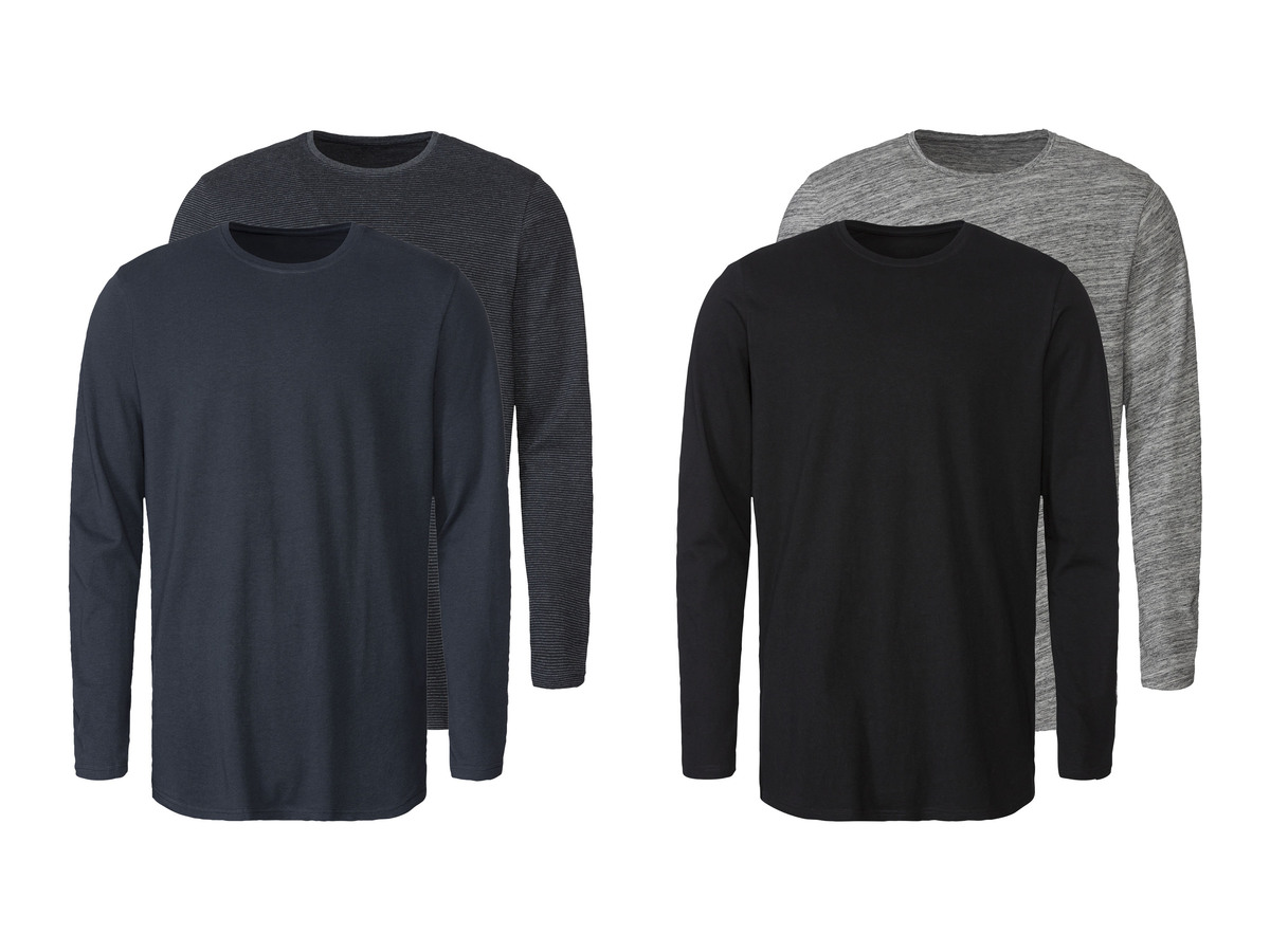Bild 1 von LIVERGY® Herren Langarmshirts, 2 Stück, mit Rundhalsausschnitt