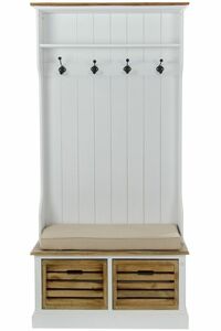 My Flair Garderobe "Provence", mit Sitzbank und Körben, holzfarben/weiß/antik