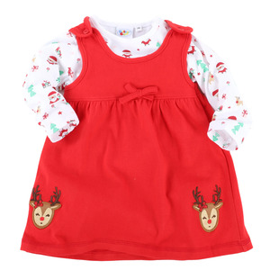 Baby Mädchen Xmas-Set bestehend aus Kleid und Longsleeve
                 
                                                        Rot